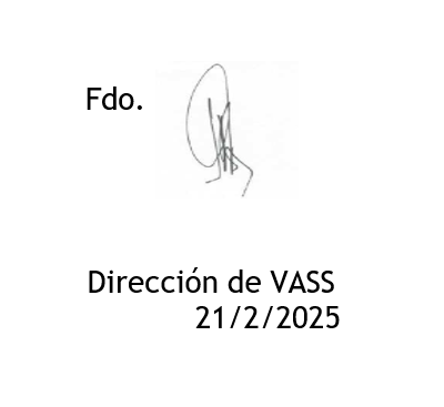 Firma Dirección de VASS. 21 de Febrero de 2025
