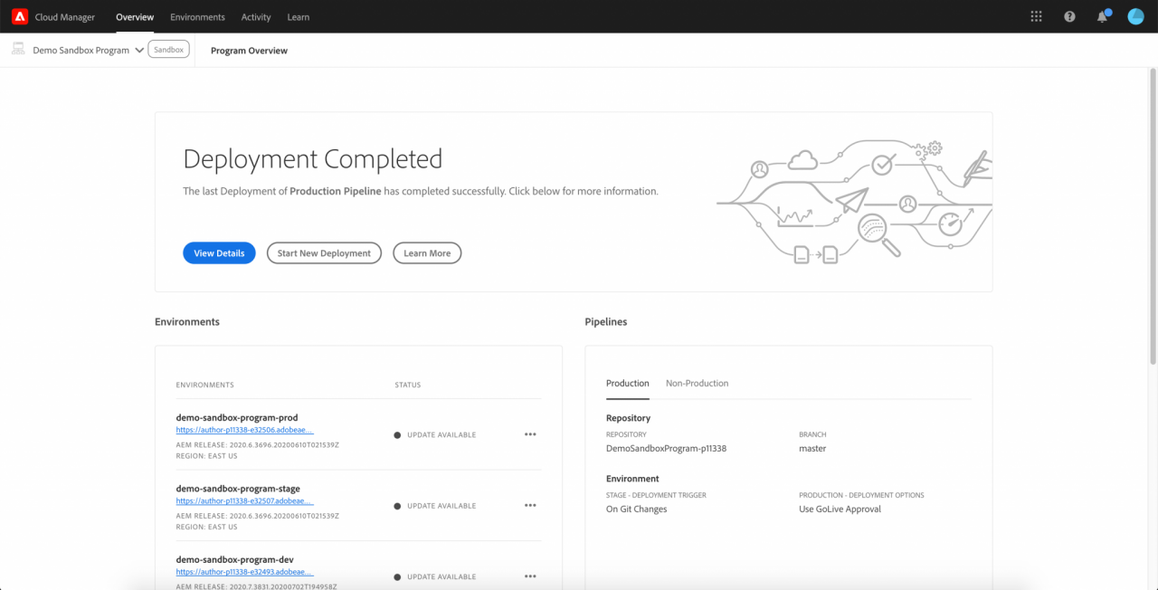 AEM Deployment Completed