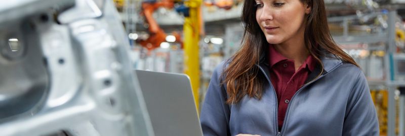 Woman working in automotive industry