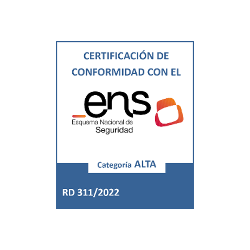 Certificado de conformidad con el Esquema Nacional de Seguridad (Categoría Alta)