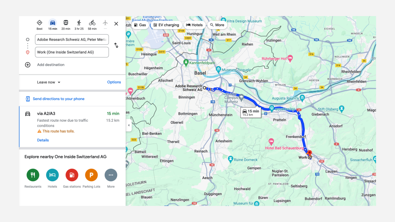 google maps representation